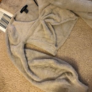 Semi-cropped furry shirt